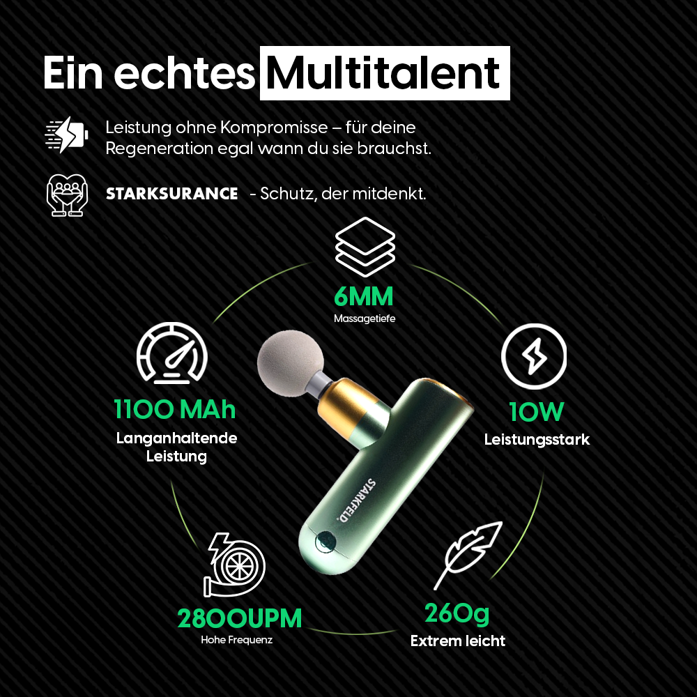STARKGUN® DELUXE – Leistungsstarke Massagepistole für Tiefengewebe